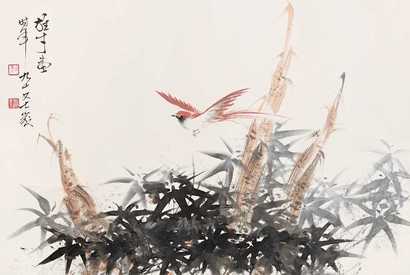 黎雄才 花鸟 镜心